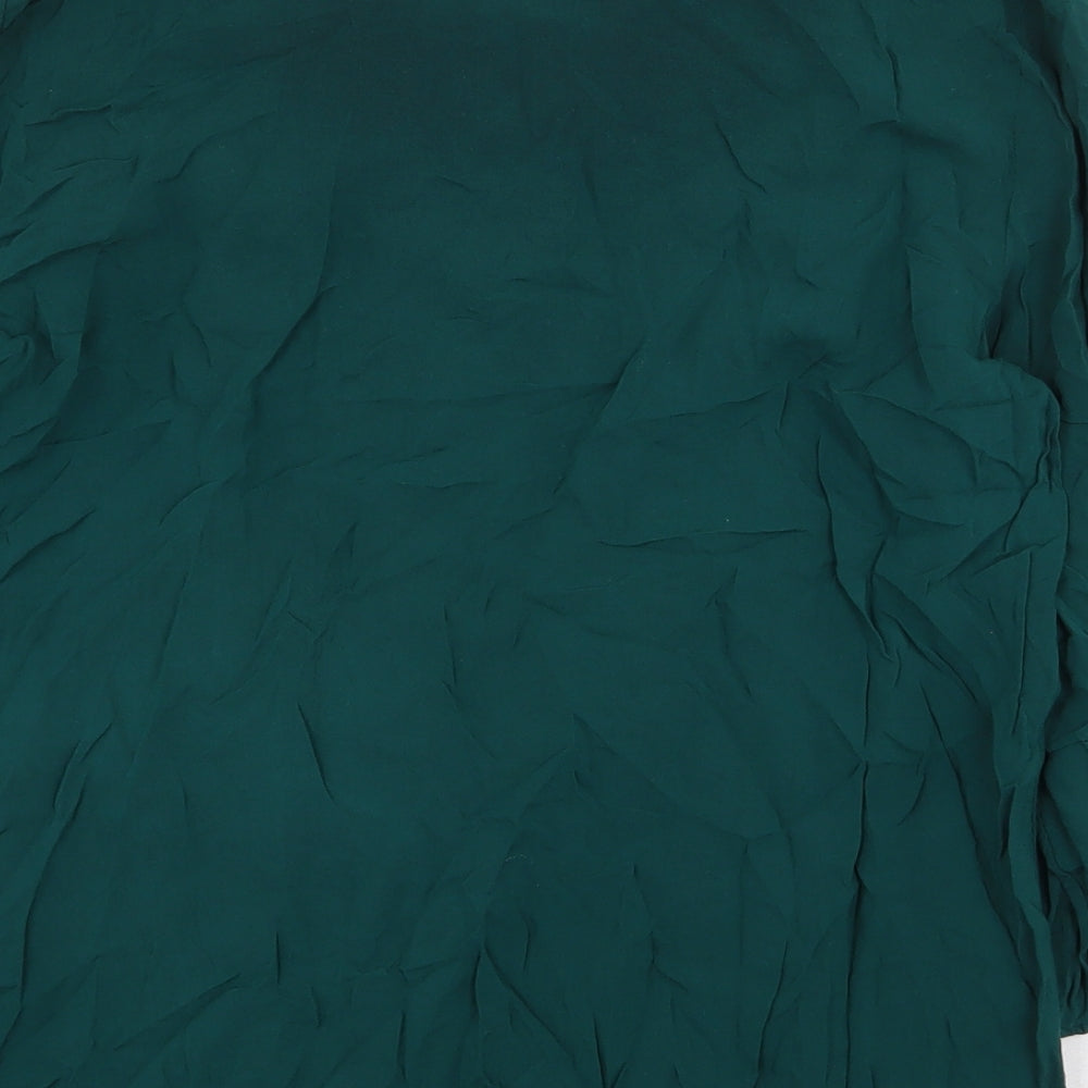 Gap Womens Green Polyester Basic Blouse Size XS Scoop Neck
