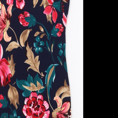 SHEIN Womens Multicoloured Floral Polyester Mini Size XS V-Neck Pullover