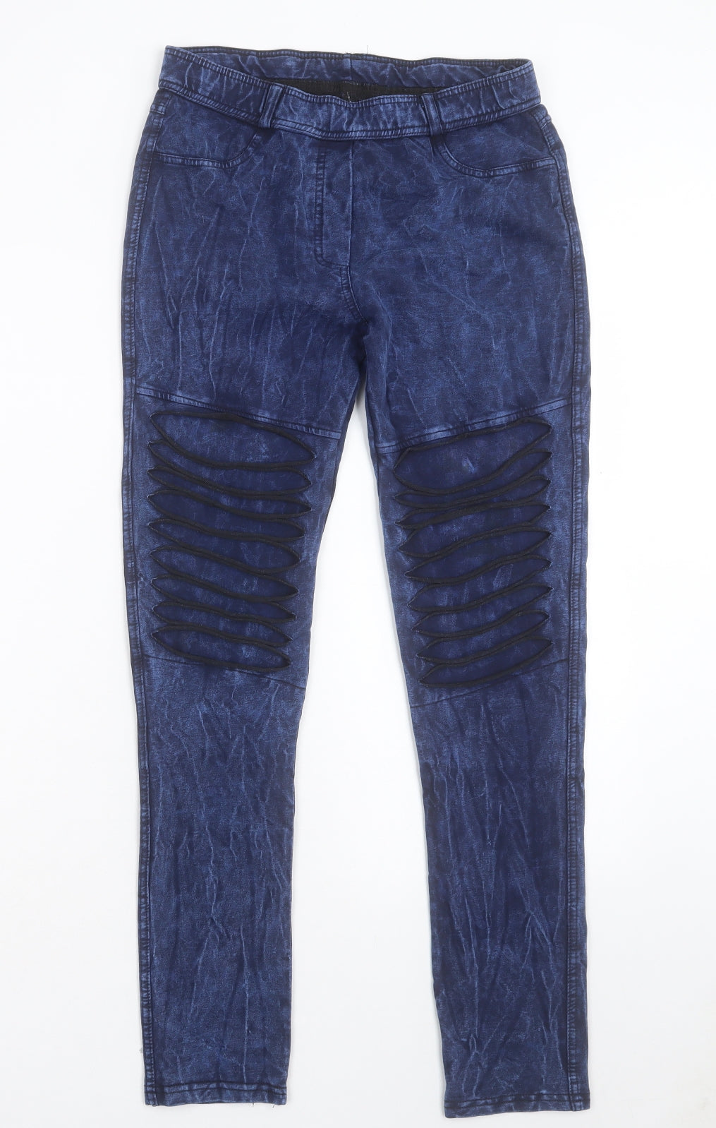 Preworn Womens Blue Cotton Jegging Trousers Size 30 in L28 in Regular