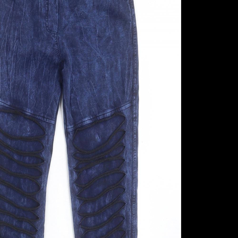 Preworn Womens Blue Cotton Jegging Trousers Size 30 in L28 in Regular