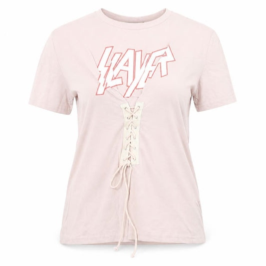 eight Womens Pink Cotton Basic T-Shirt Size S Crew Neck