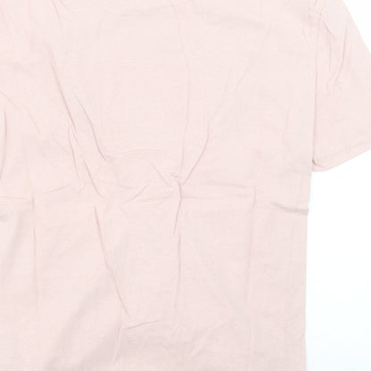 eight Womens Pink Cotton Basic T-Shirt Size S Crew Neck