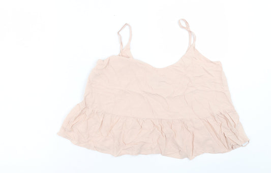 Topshop Womens Pink Viscose Basic Tank Size 10 V-Neck