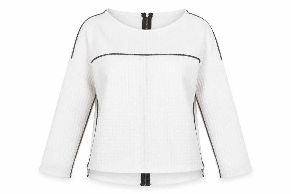 voyelles Womens White Polyester Basic T-Shirt Size 8 Boat Neck