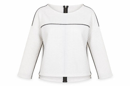 voyelles Womens White Polyester Basic T-Shirt Size 8 Boat Neck