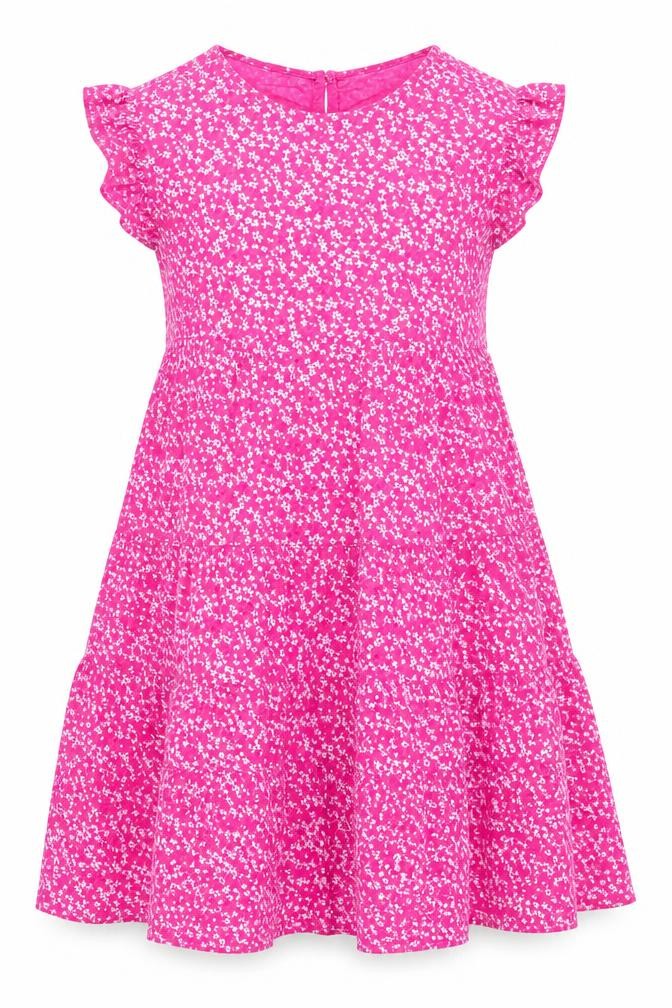 New Collection Womens Pink Floral Viscose A-Line Size 6 Round Neck Pullover
