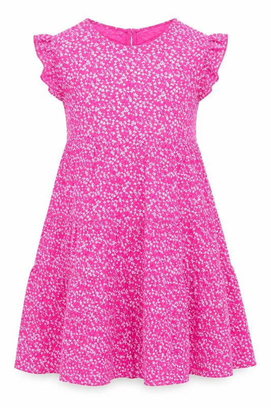 New Collection Womens Pink Floral Viscose A-Line Size 6 Round Neck Pullover
