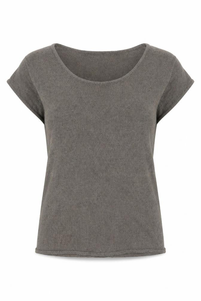 Alex & Co. Womens Grey Viscose Basic T-Shirt Size 14 Round Neck