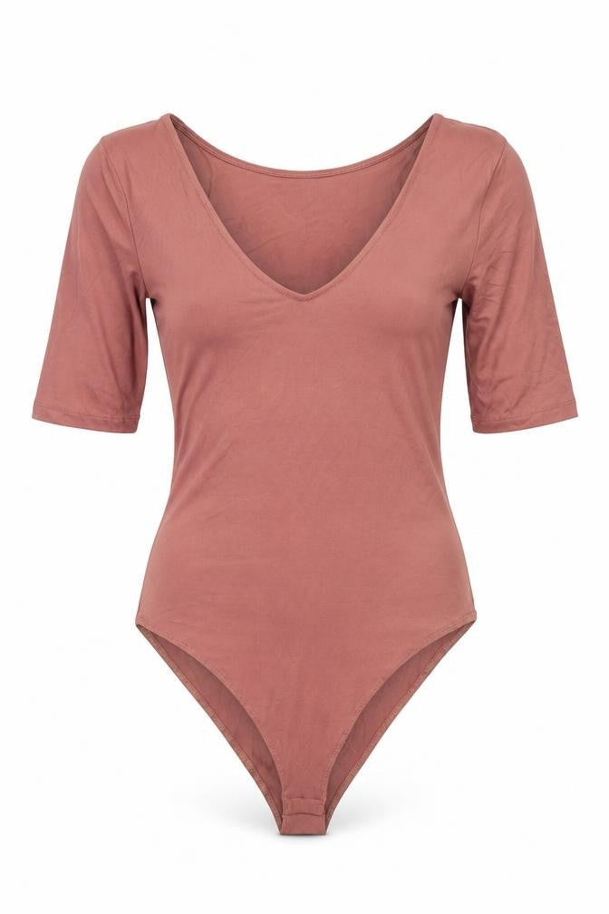 Primark Womens Brown Polyamide Bodysuit One-Piece Size S Snap