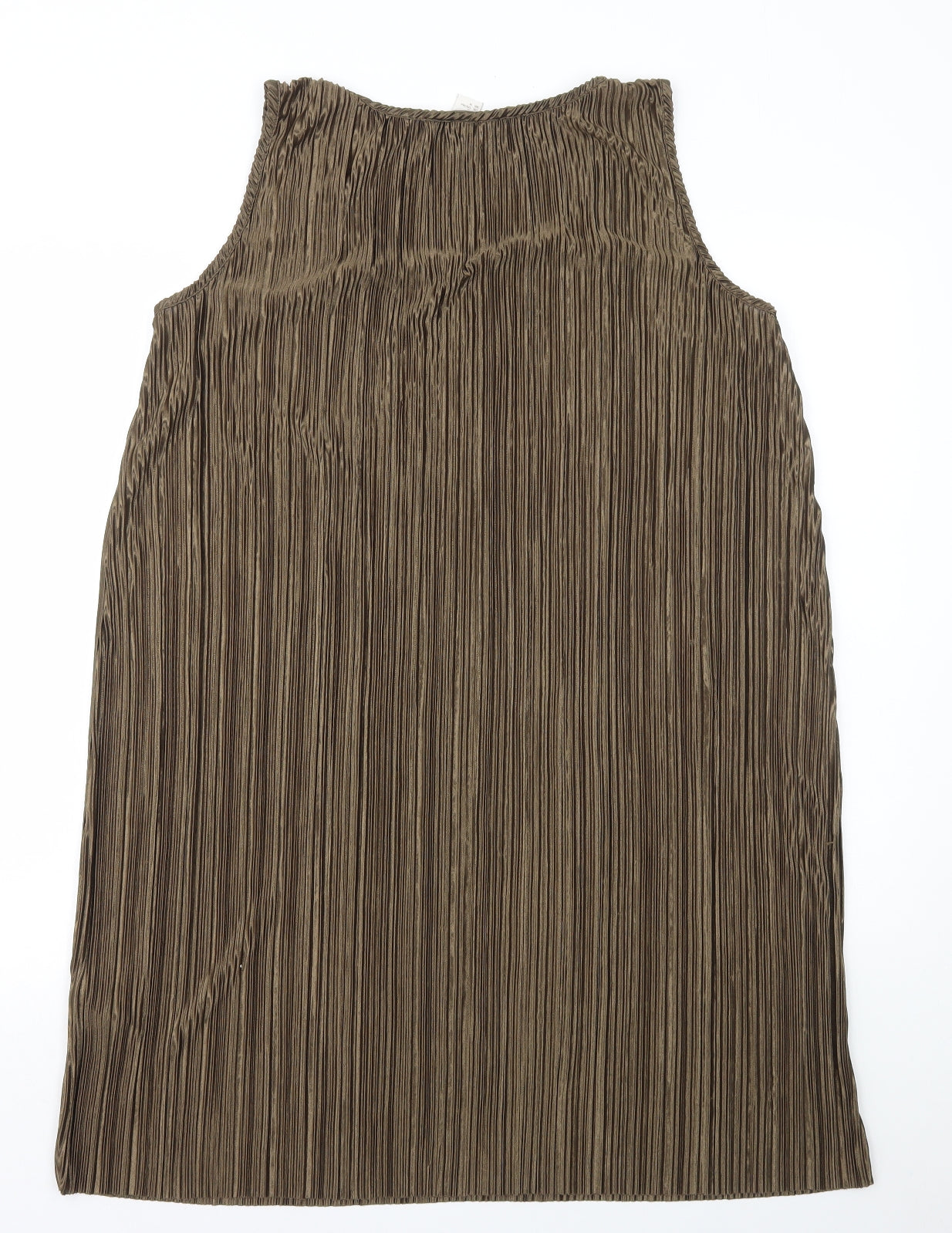 H&M Womens Brown Polyester Shift Size M Scoop Neck Pullover