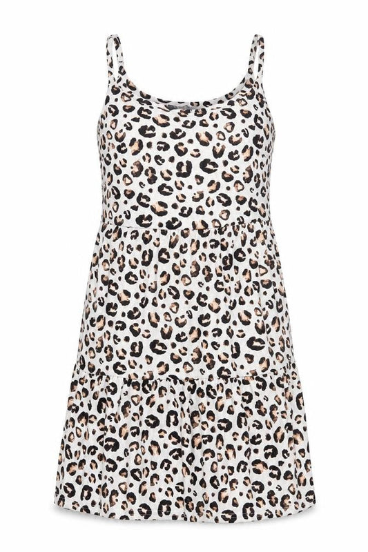 Nutmeg Womens Multicoloured Animal Print Polyester Tank Dress Size 8 Round Neck Pullover - Leopard Print