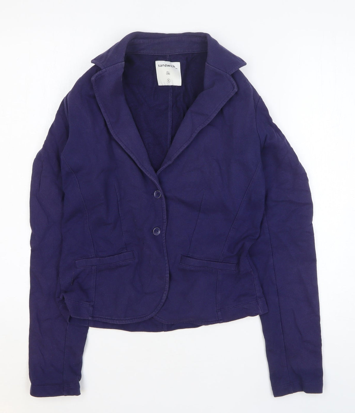 Sandwich Womens Blue Jacket Blazer Size S Button