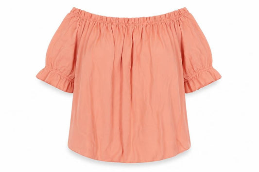 New Look Womens Pink Polyester Basic Blouse Size 12 Off the Shoulder