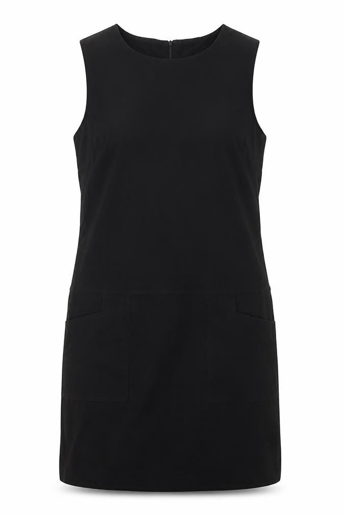 Peacocks Womens Black Polyester Tank Dress Size 10 Boat Neck Zip
