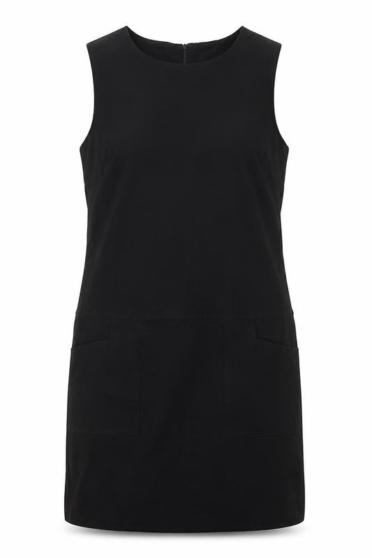 Peacocks Womens Black Polyester Tank Dress Size 10 Boat Neck Zip
