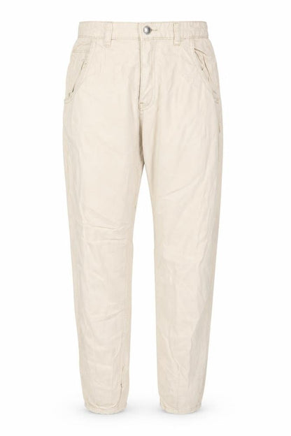 Stradivarius Womens Ivory Cotton Chino Trousers Size 6 L26 in Regular Zip