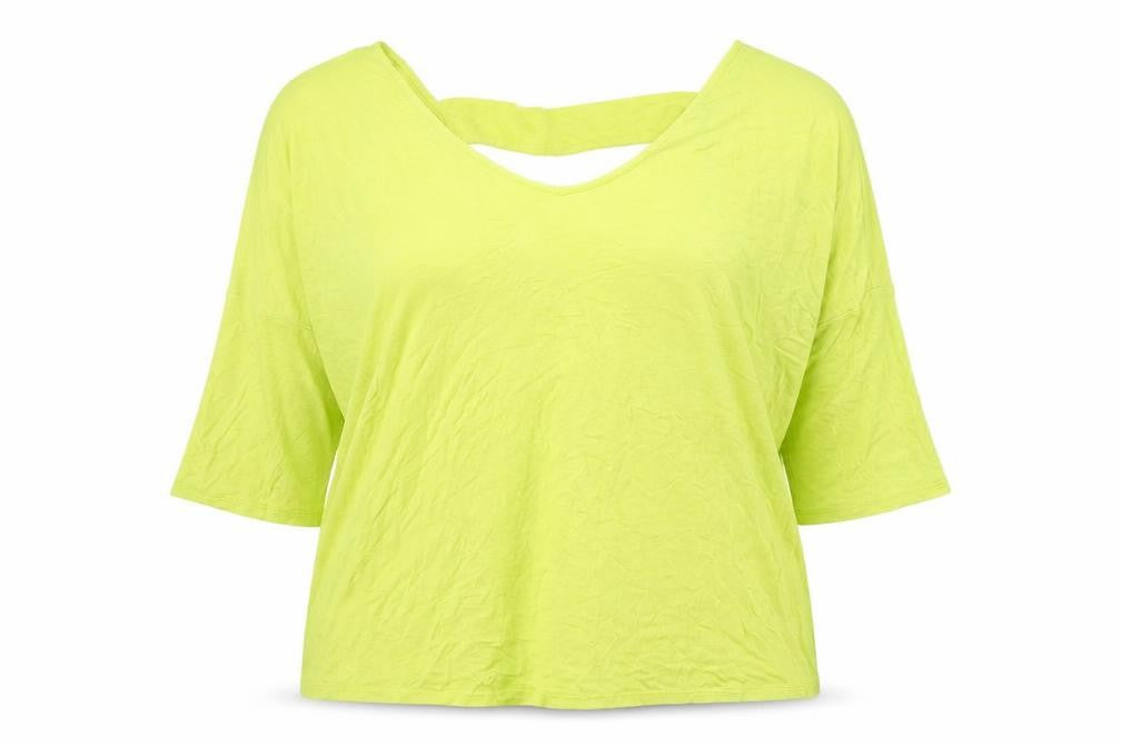 South Womens Yellow Viscose Basic Blouse Size 14 Round Neck