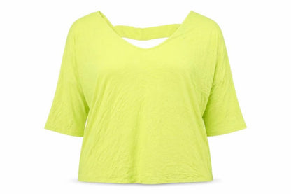 South Womens Yellow Viscose Basic Blouse Size 14 Round Neck