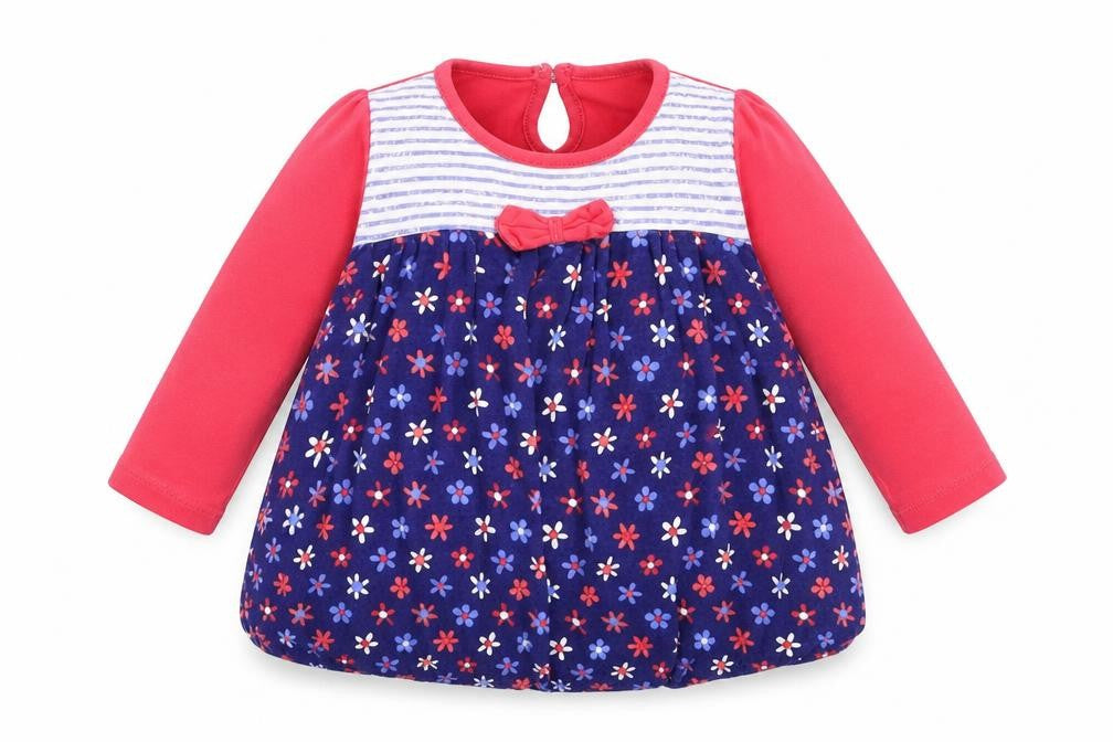 George Girls Multicoloured Floral Cotton Basic Blouse Size 6-9 Months Round Neck Button