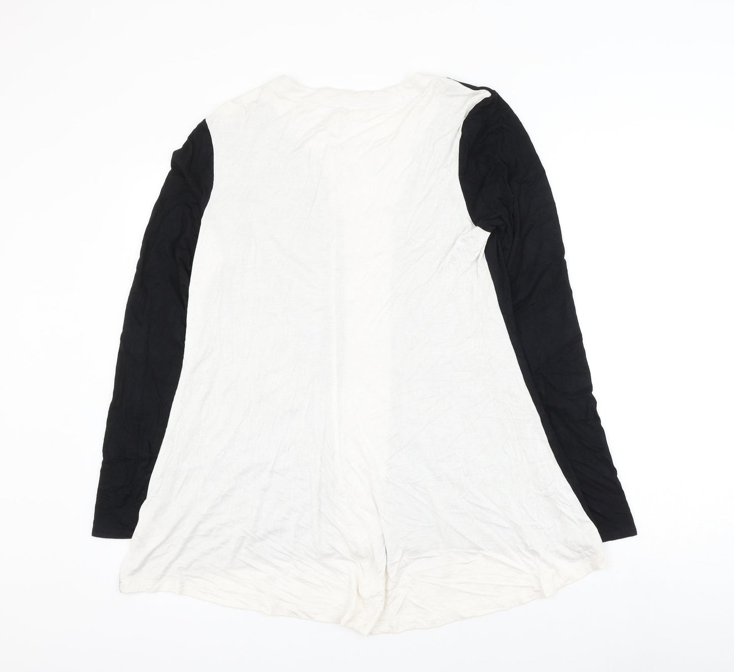 Grace Womens Black Viscose Basic Blouse Size L V-Neck