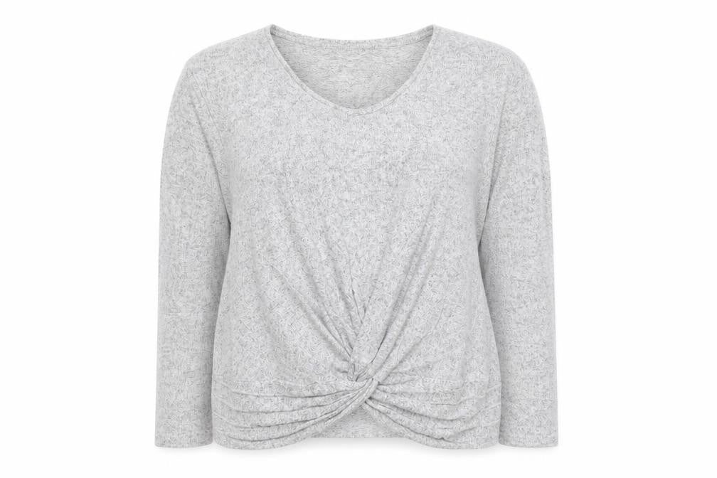 George Womens Grey Round Neck Viscose Pullover Jumper Size S - Knot Front