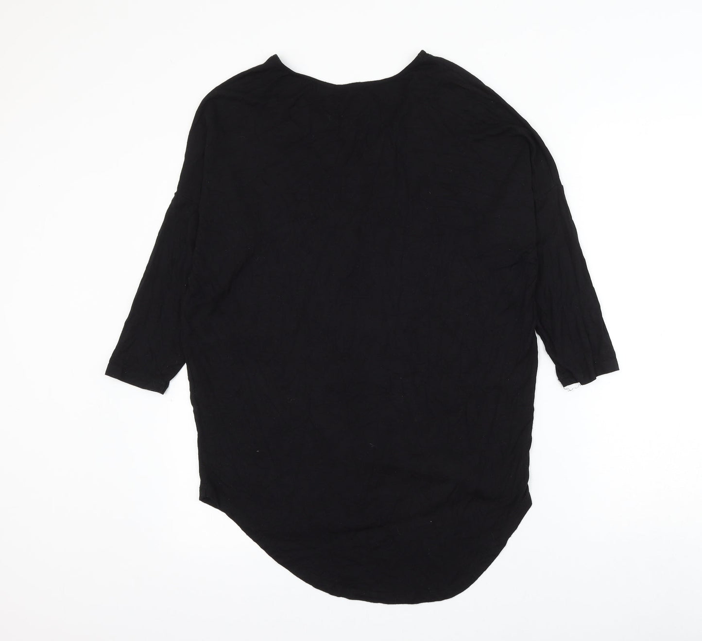 Select Womens Black Viscose Basic Blouse Size 10 V-Neck
