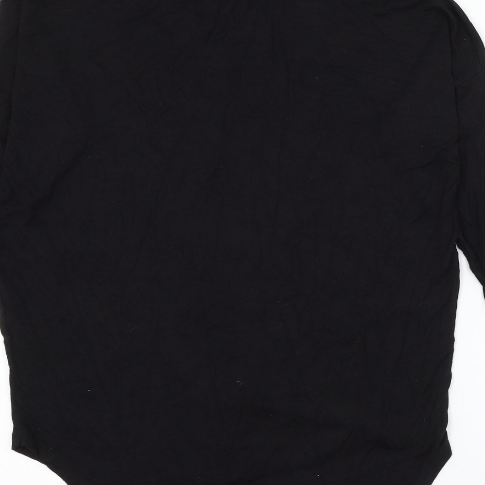 Select Womens Black Viscose Basic Blouse Size 10 V-Neck