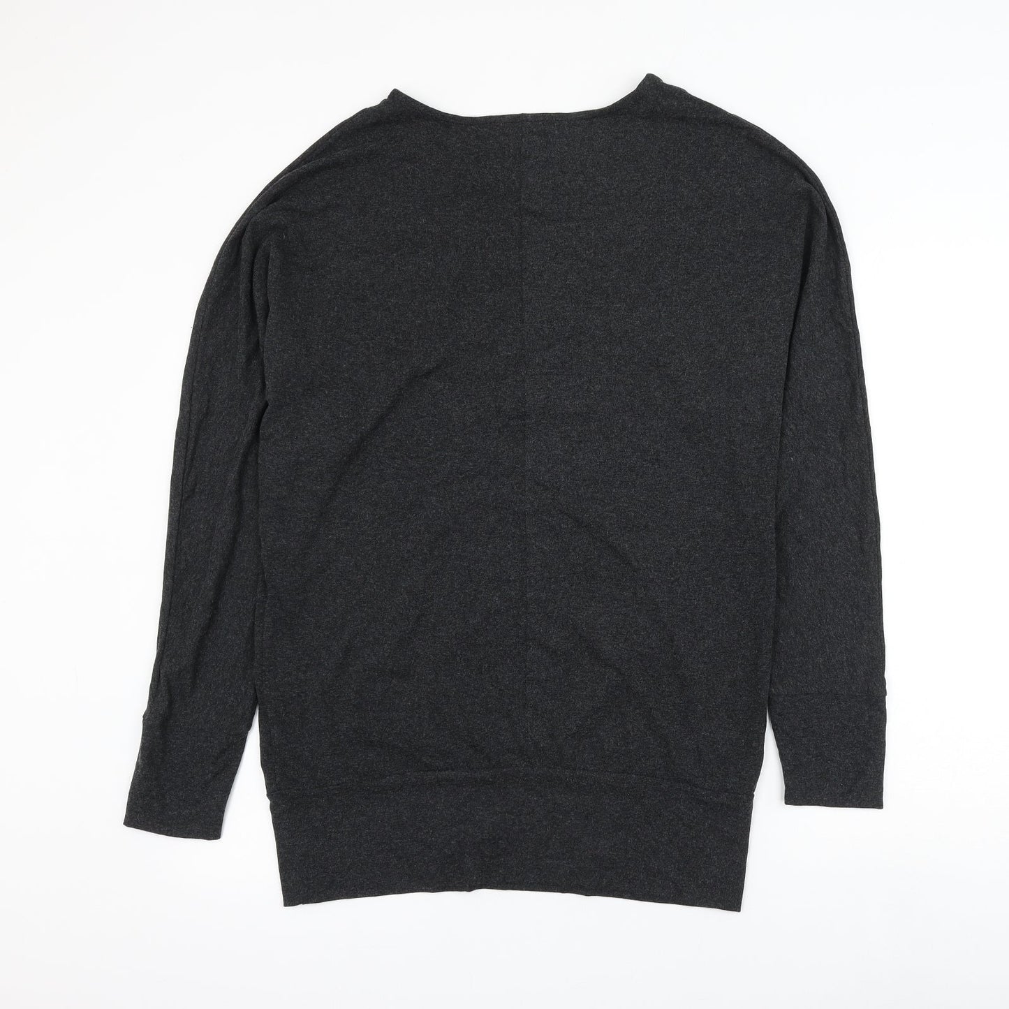 Preworn Womens Grey Round Neck Viscose Pullover Jumper Size 12