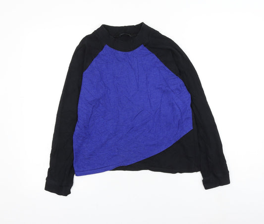 Select Womens Black Colourblock Cotton Pullover Sweatshirt Size 12 Pullover