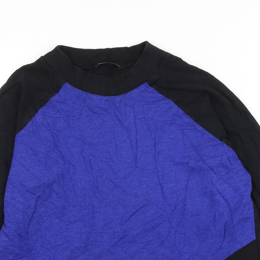 Select Womens Black Colourblock Cotton Pullover Sweatshirt Size 12 Pullover