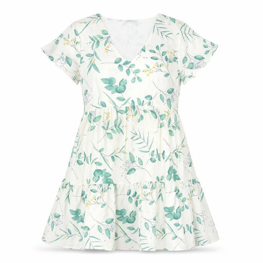 In the Style Womens White Floral Polyester Trapeze & Swing Size 10 V-Neck Pullover