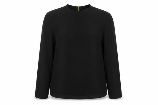 Atmosphere Womens Black Polyester Basic Blouse Size 10 Mock Neck