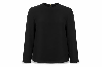 Atmosphere Womens Black Polyester Basic Blouse Size 10 Mock Neck