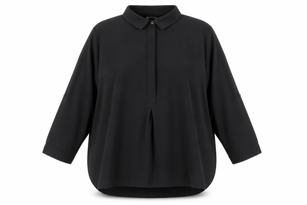 Dorothy Perkins Womens Black Polyester Basic Button-Up Size 14 Collared