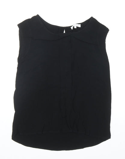 Second Female Womens Black Viscose Basic Blouse Size M Boat Neck