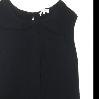 Second Female Womens Black Viscose Basic Blouse Size M Boat Neck