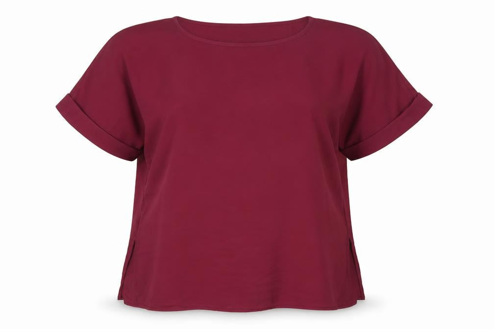 ASOS Womens Purple Polyester Basic Blouse Size 14 Round Neck - Slit sides