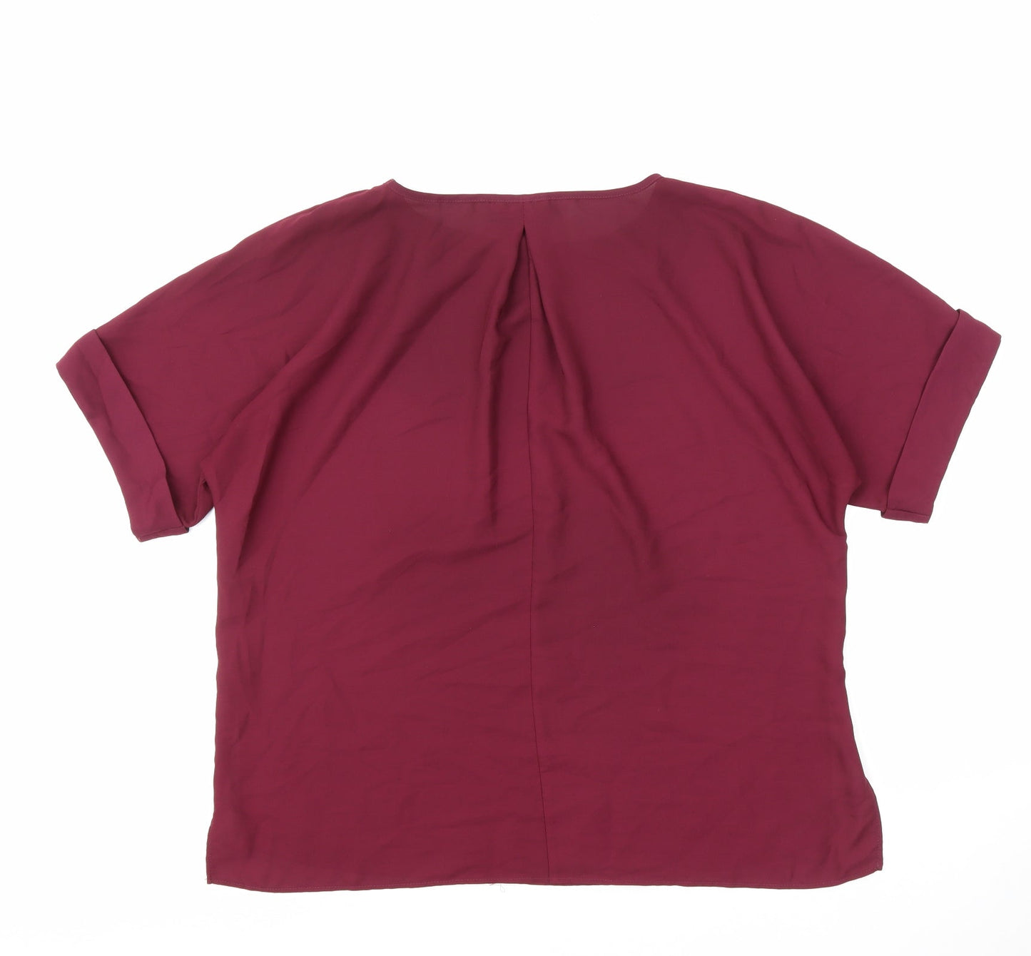 ASOS Womens Purple Polyester Basic Blouse Size 14 Round Neck - Slit sides
