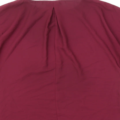 ASOS Womens Purple Polyester Basic Blouse Size 14 Round Neck - Slit sides
