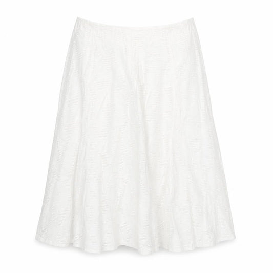 Marks & Spencer Womens Ivory Viscose Flare Skirt Size 14 Zip - Crochet detail
