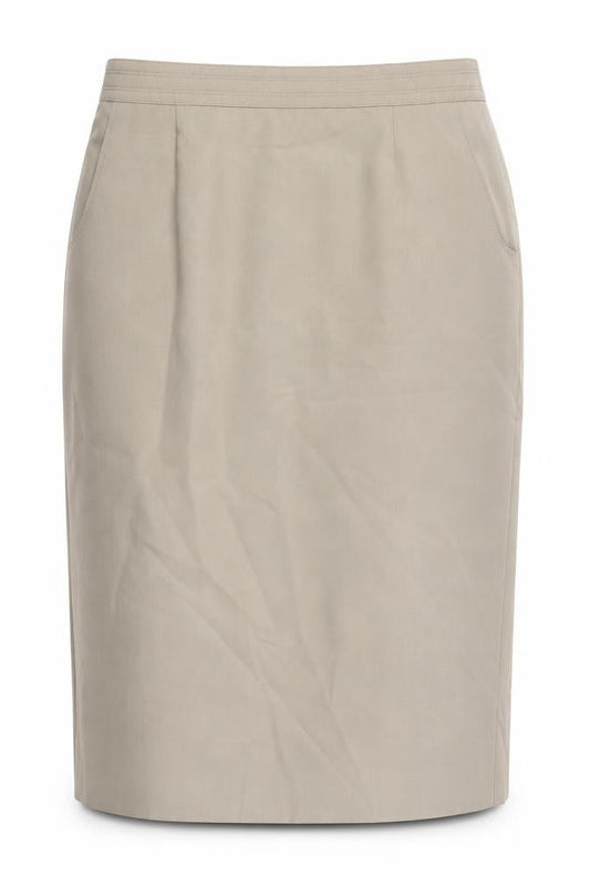 c.h.i.c.c Womens Beige Polyester Straight & Pencil Skirt Size 44 Zip