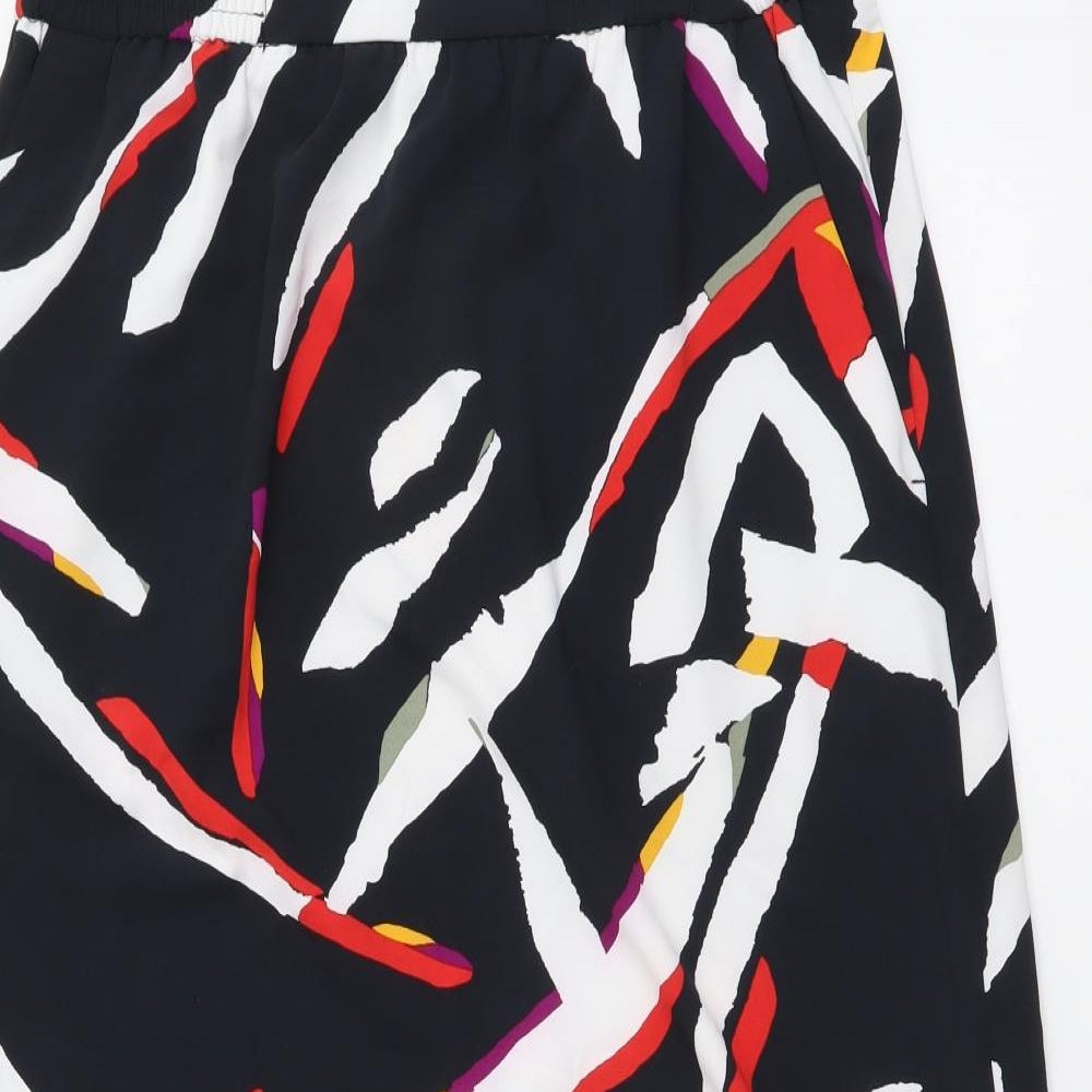 Marks and Spencer Womens Multicoloured Geometric Viscose A-Line Skirt Size 28 in
