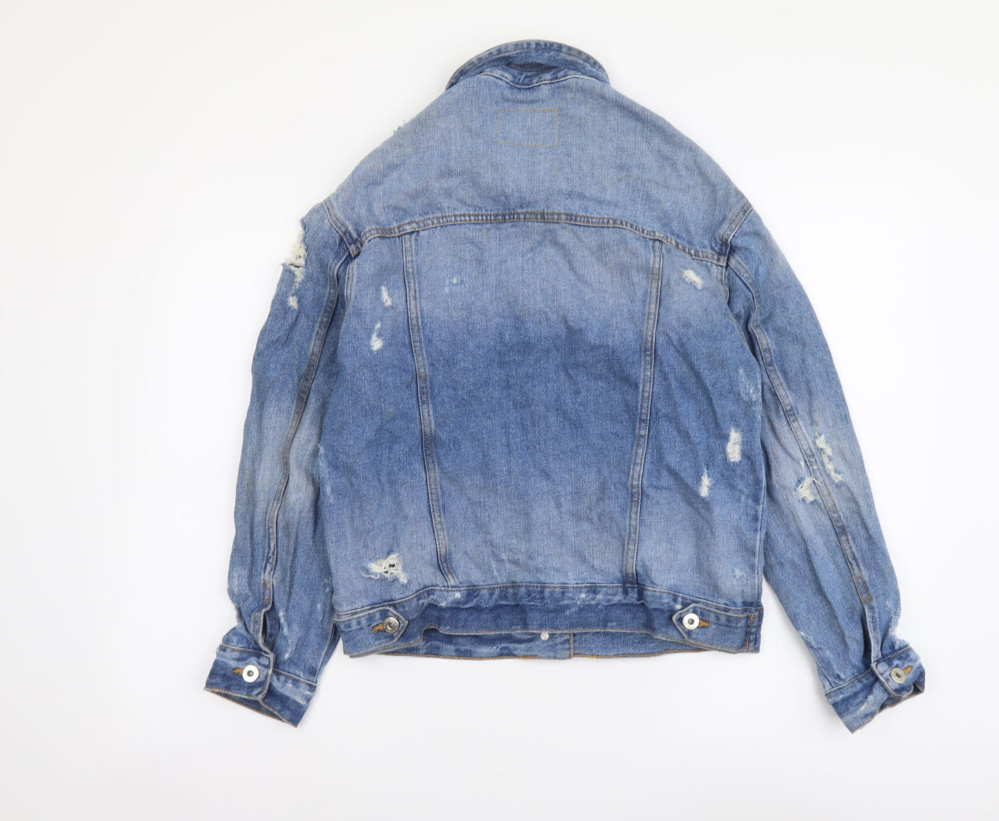 FB sister Womens Blue Jacket Size XS Button - Distressed Look