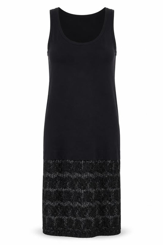 Zara Womens Black Cotton Tank Dress Size S Round Neck Pullover