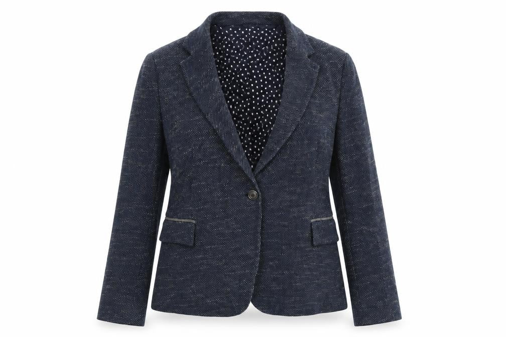 Zara Womens Blue Cotton Jacket Suit Jacket Size M
