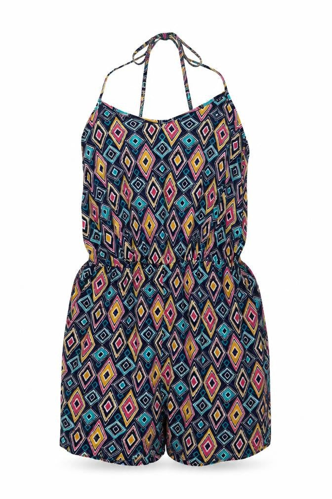 NEXT Womens Multicoloured Geometric Viscose Playsuit One-Piece Size 6 Pullover