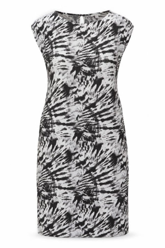 Topshop Womens Grey Animal Print Polyester T-Shirt Dress Size 6 Round Neck Pullover