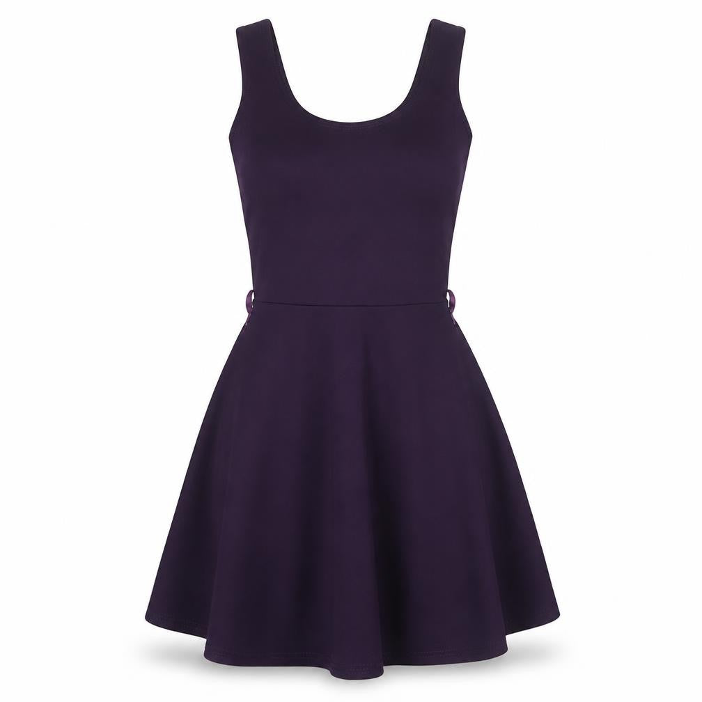 Boohoo Womens Purple Polyester Fit & Flare Size 8 Scoop Neck Pullover
