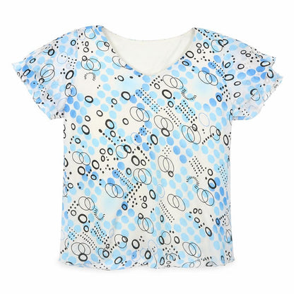 Soul Womens Multicoloured Geometric Polyester Basic T-Shirt Size 14 V-Neck