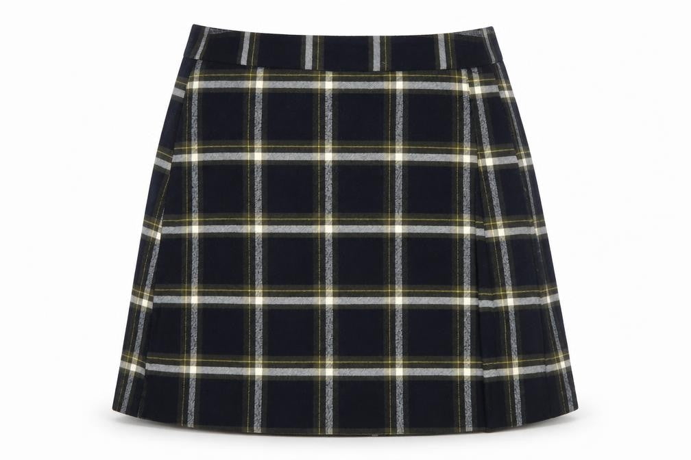 Oasis Womens Multicoloured Plaid Polyester A-Line Skirt Size 12 Zip